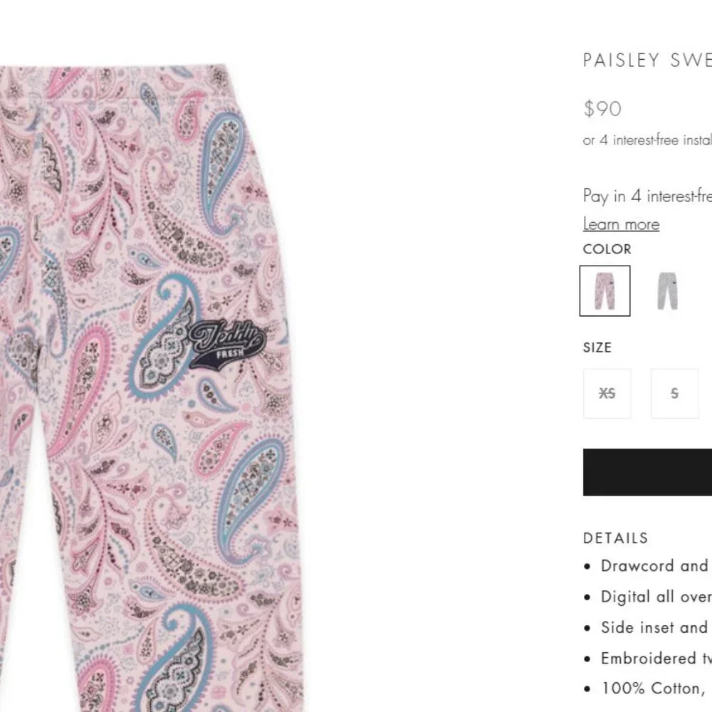 π₯ TEDDY FRESH Unisex Sweatpants - Pink Paisley - Size L - Picture 8 of 12